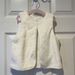 White faux fur vest-little girls size 5